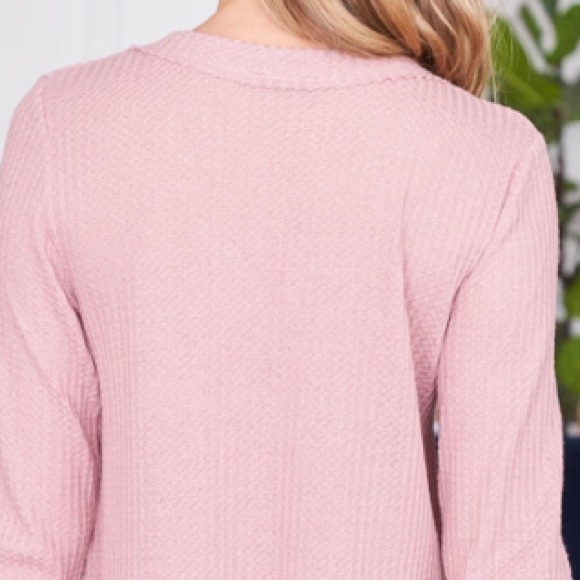 Powder rose blush PINK peplum long-sleeve top. PRETTY!๐ธ - Picture 12 of 15